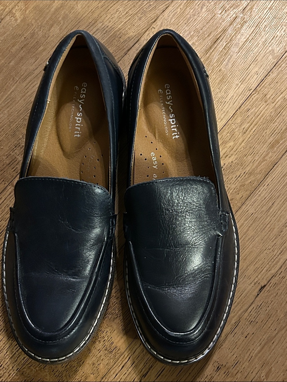 Easy Spirit sejaylin Black Leather Slip-On Loafers 7.5